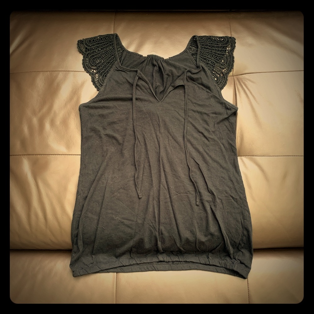 Black Embellished Sleeveless Tank Top